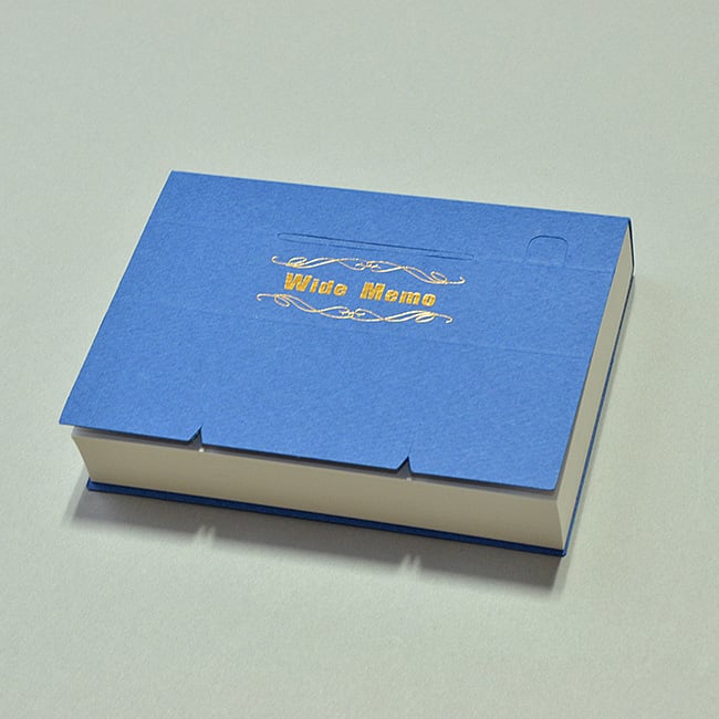 名入れメモ帳 ワイドメモ 300P（300ページ）ブルー