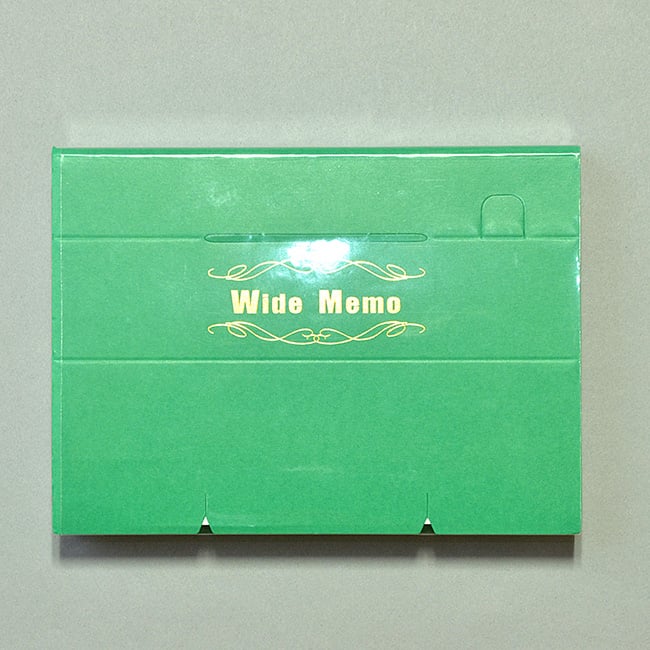 名入れメモ帳 ワイドメモ 300P(300ページ)グリーン