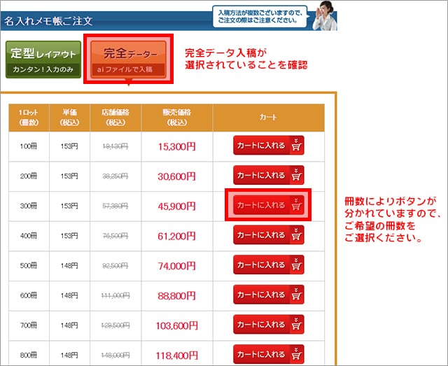 商品をカートに追加